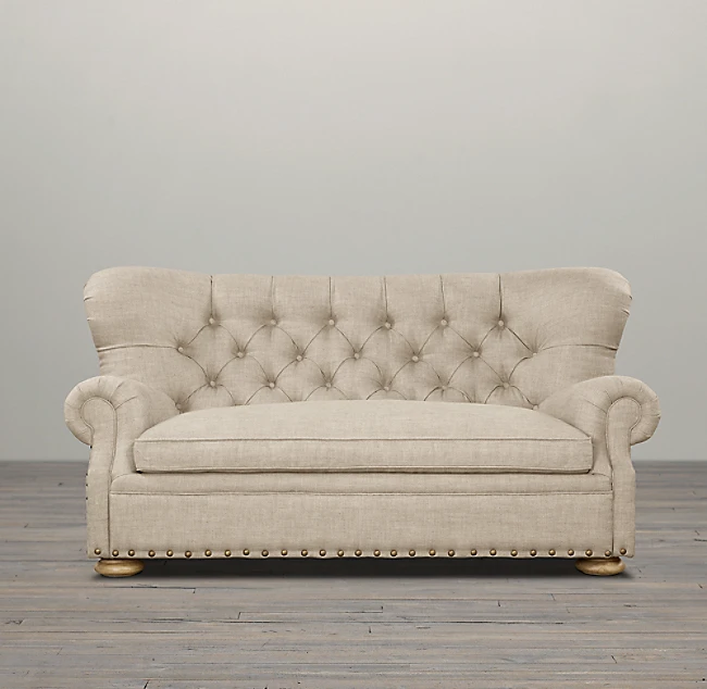 Classic design furniture for living room low and deep seating churchill sofa with nailheads