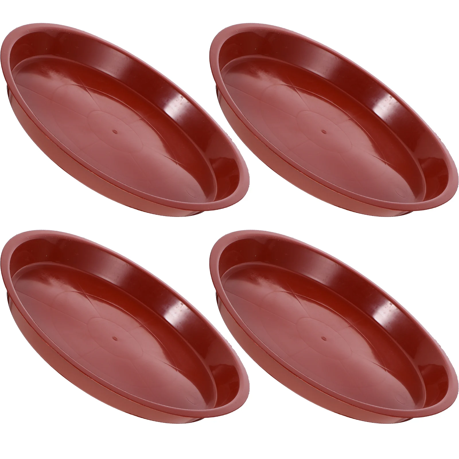 

4Pcs Red Plastic Flowerpot Tray Durable Saucer for Garden Balcony Bonsai Heat-Resistant Non-Slip Surface Protection
