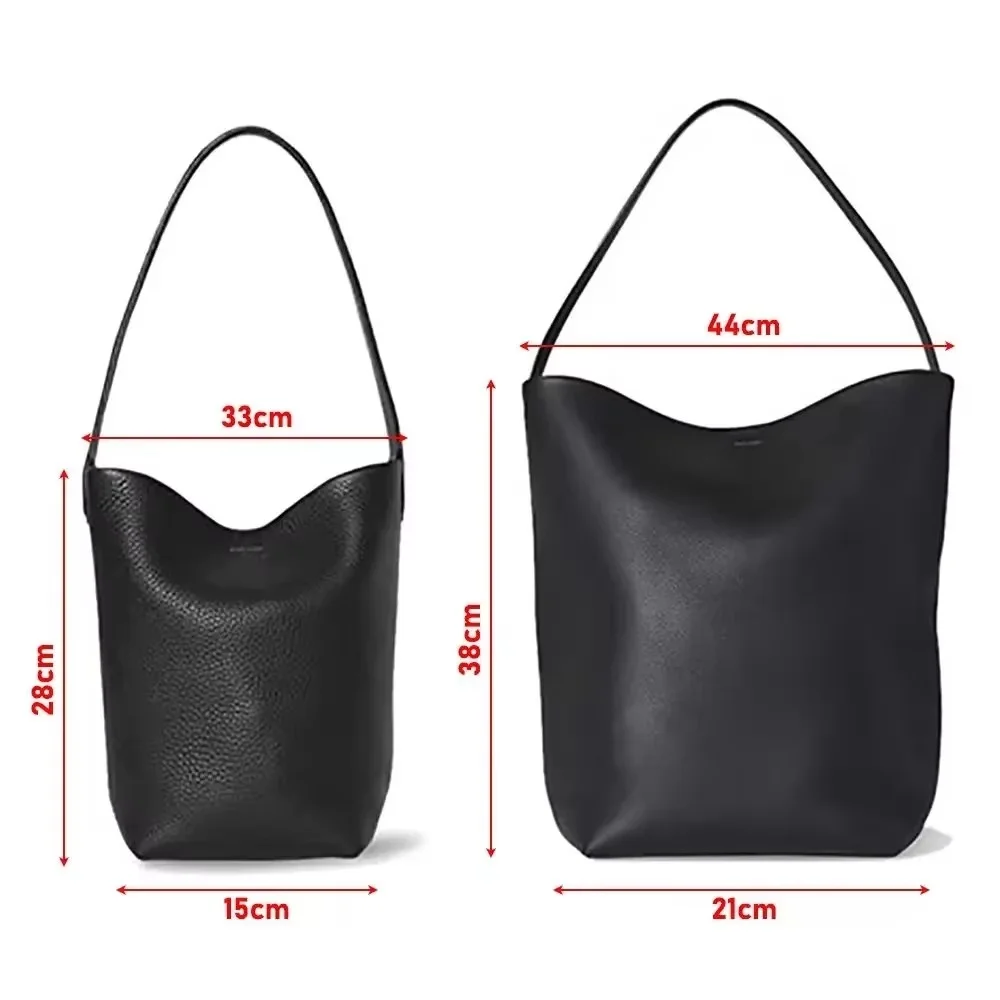 Real Leather Bucket Bag Women\'s Shoulder Bag Lychee Pattern Large Capacity Tote Bag Luxury Designer Handbag Women\'s Underarm Bag