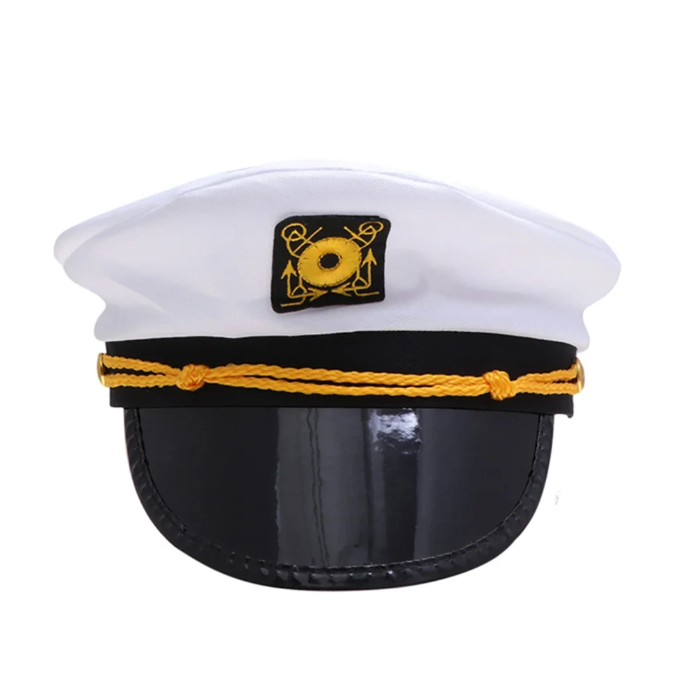 

White Captain Hat Lightweight Creative Costume Party Accessory For Adults Teens Halloween Cosplay Decoration Performance Dance