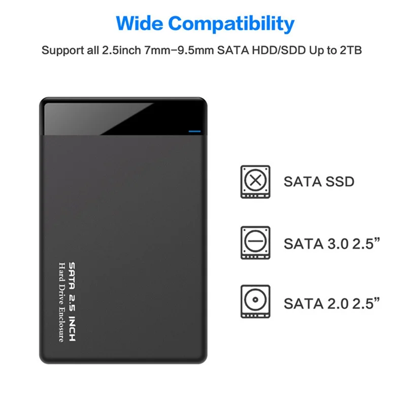 Superior-HDD Case 2.5 Inch SATA Adapter Hard Drive Enclosure For SSD Disk HDD Box Case HD External HDD Enclosure