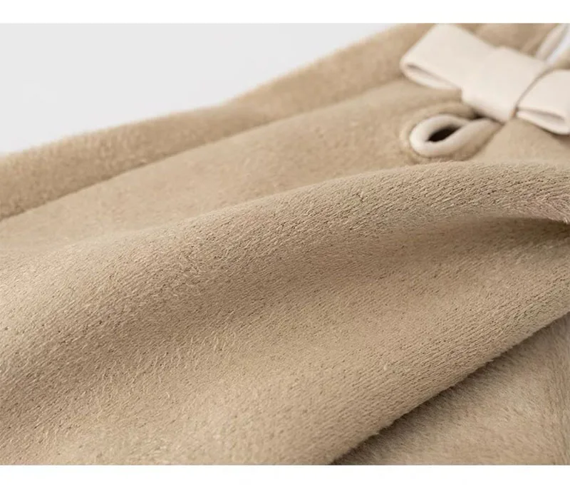 Fahion Suede Leather Bow Thicken Touch Screen Driving Warm Gloves For Sports Winter Outdoor Plus Velvet Cold Protection Women's