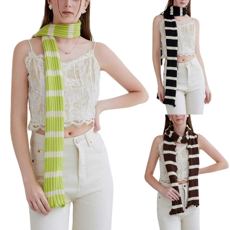 

SZL Художественный молодежный шарф Ежедневный шарф Женский узкий шарф Женский вязаный шарф