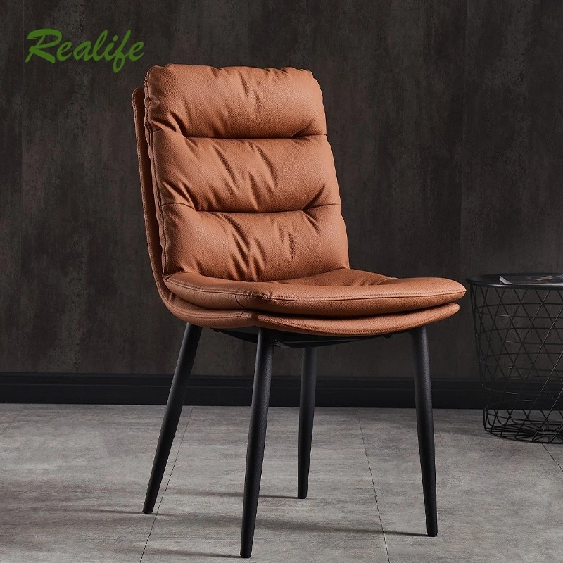 Realife Dining Chair Home Light Luxury Italian Style Double-layer European Style Western Style Backrest Chair Sofa Make Up Chair