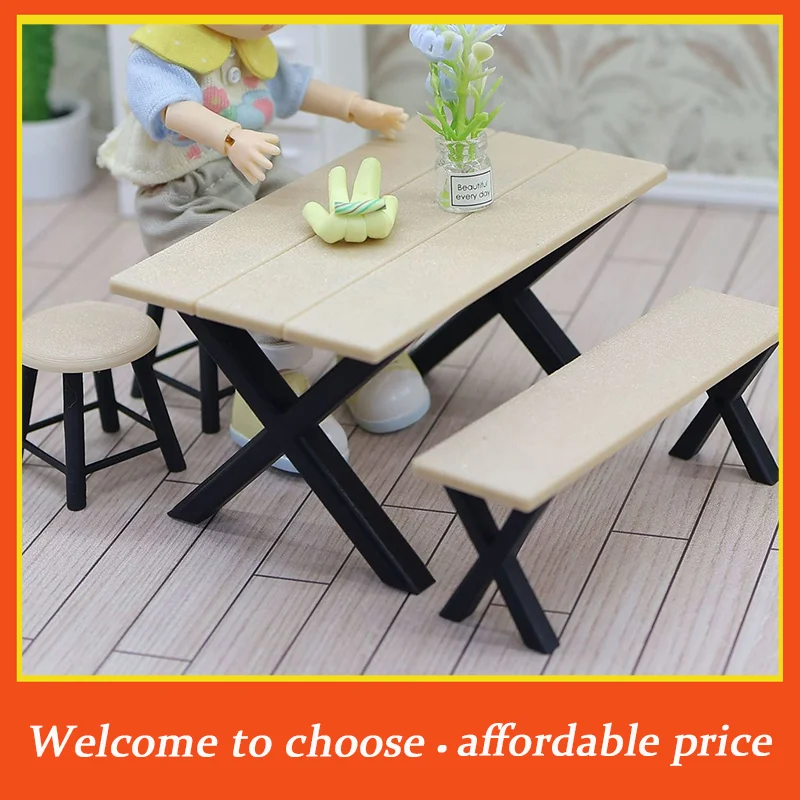 

**1Set new 1:12 Dollhouse Miniature Tables Round Stool Outdoor Camping Chair Model Decor Toy Doll House Accessories"