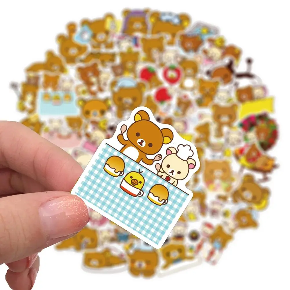 50 Pcs Kawaii Rilakkuma Stickers Luggage Skateboard Animal Sticker DIY Self-Adhesive Scrapbooking Stationery Sticker