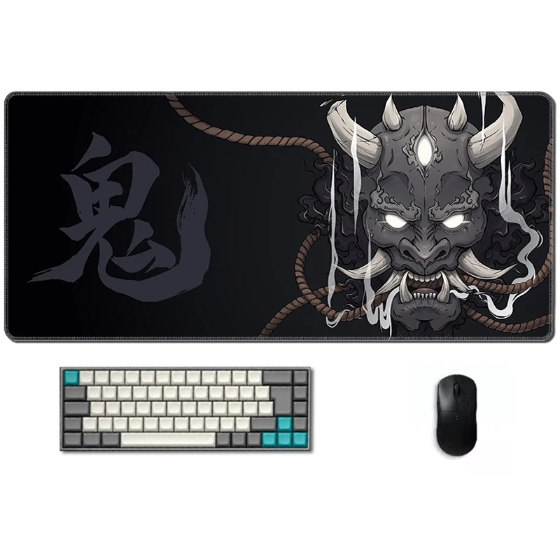 

Design Mousepad XXL Keyboard Pad Oni Large Gamer Mouse Pad Decoration PC Cabinet For Games 900x400 Desk Protector Rubber Deskmat