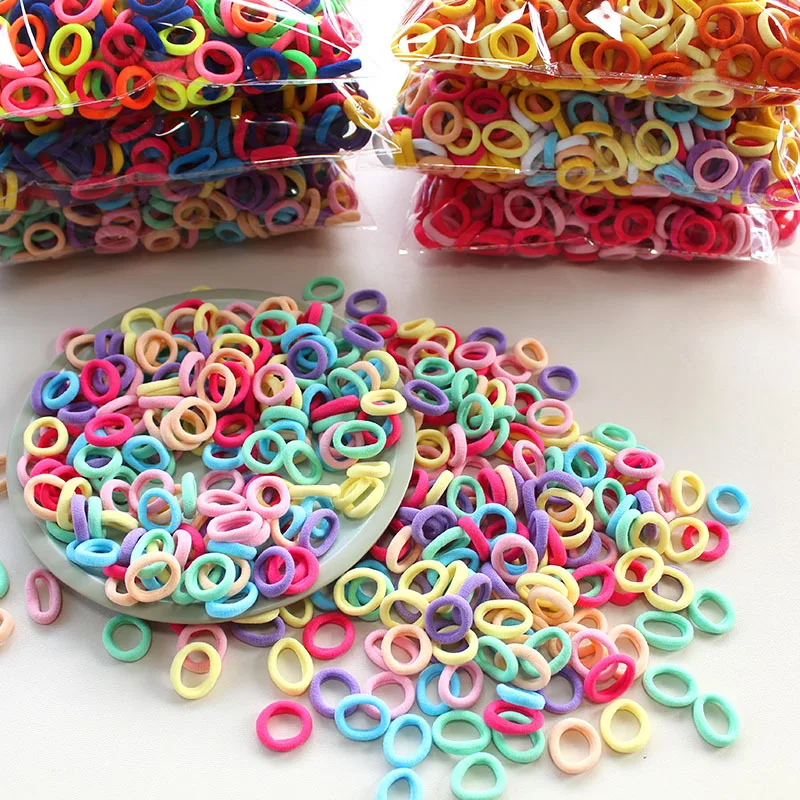 100pcs/bag Children's Hair Ring High Elasticity Hair Band for Girls Thumb Rubber Band Baby Hair Ties