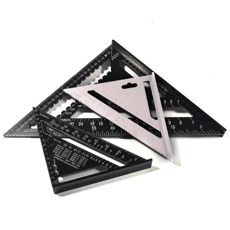 Alumínio Alloy Triângulo Régua Gauges Transferidor de Velocidade Mitra para Carpenter Linha Scriber Saw Guide Precisão Ferramenta de Medição 12