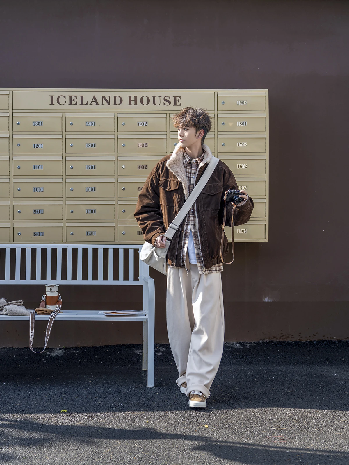 Cappotto da uomo in pelliccia di agnello Jaet con colletto alla coreana Cappotto in cotone retrò americano Sle Gioventù ular Capispalla invernale dalla vestibilità ampia