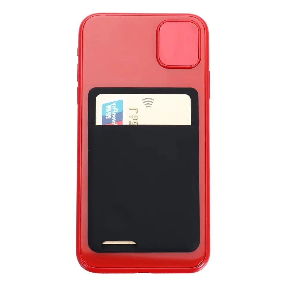 Universal Self-Adhesive Sticker Card Sleeves Phone Wallet Case Stick On ID  Credit Card Holder Elastic Silicone Cellphone Pocket - AliExpress 1524
