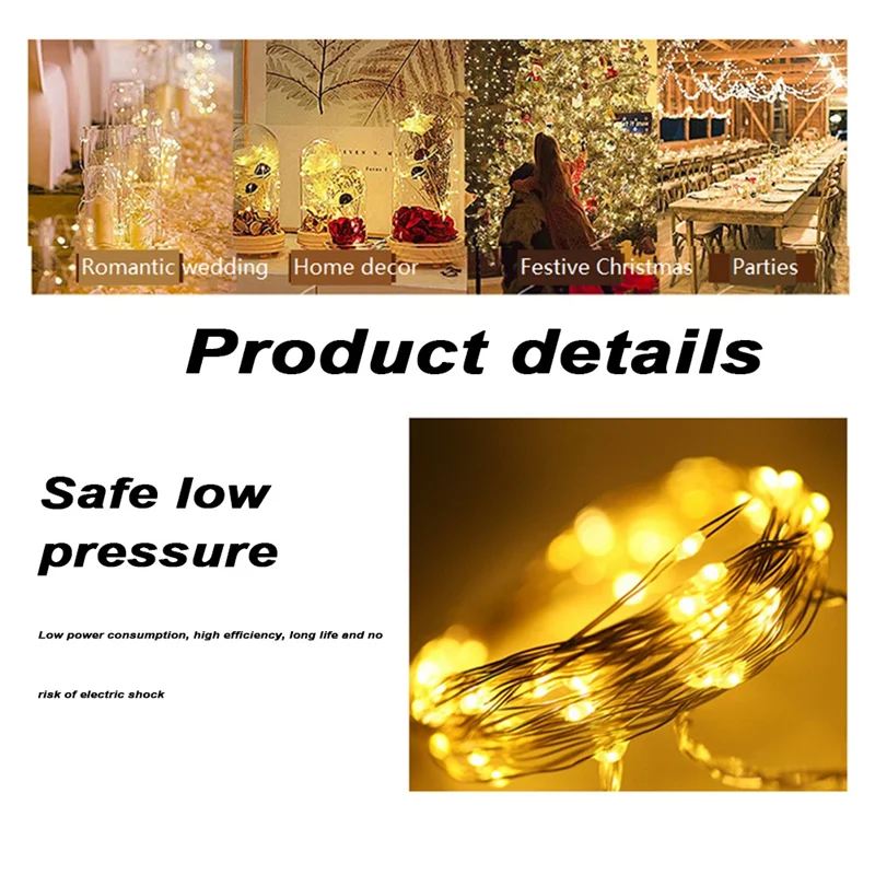 LED Button Light String Button Battery Box Fairy Lights impermeabile Mini Firefly String Lights con filo d'argento flessibile