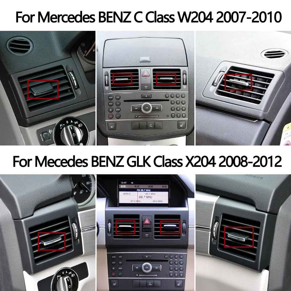 1/2/4 шт., зажимы для вентиляционных отверстий Mercedes Benz C GLK Class W204 X204 C180 C200 C260 GLK260