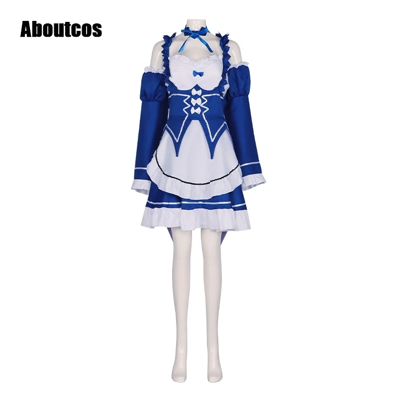 

Aboutcos Anime Rem Re:Life In A Different World From Zero Kara Hajimeru Isekai Seikatsu Cosplay Costume Woman Dress Maid Suit