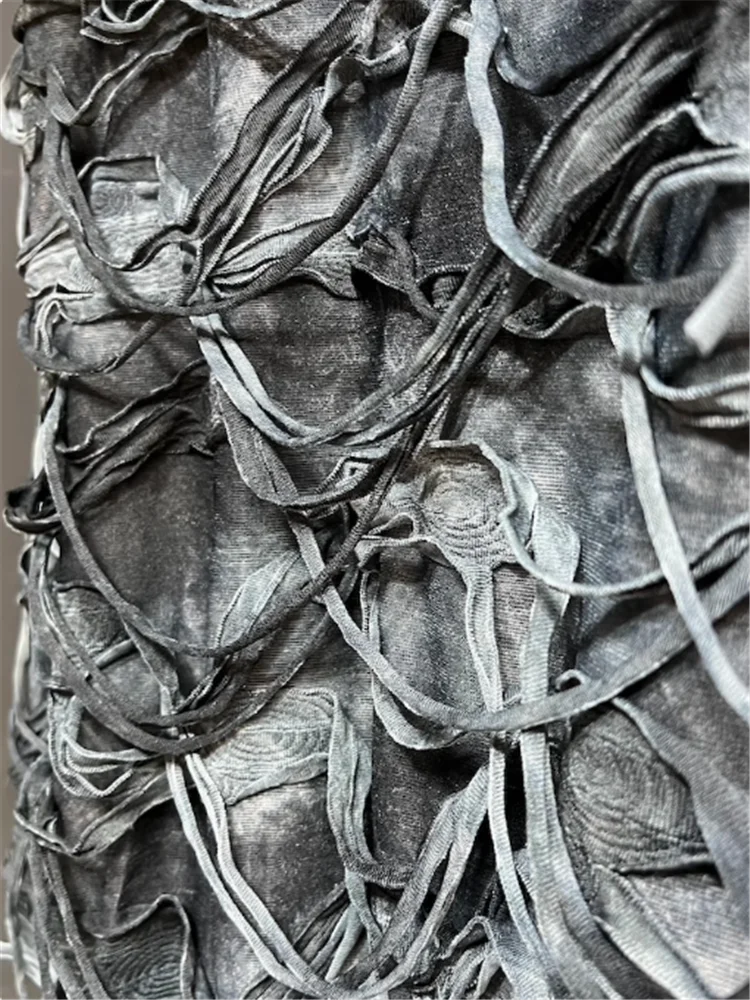 التصميم الأصلي 2025 تي شيرت جديد فضفاض غير رسمي بأكمام طويلة مصبوغ بربطة عنق للرجال والنساء