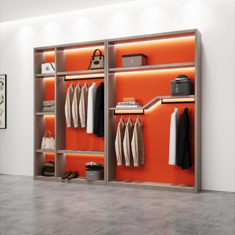 Nordic Luxury Clothing and Shoe Display Cabinet Modern Minimalist Live Streaming Display Rack Beauty Salon Office Furniture FYMC