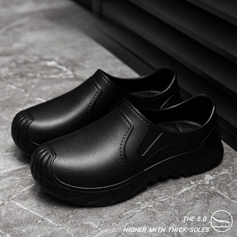 

Кухонная обувь, водонепроницаемые тапочки, нескользящие, износостойкие, мужская рабочая обувь с закрытой пяткой, унисекс обувь с толстой подошвой для мужчин