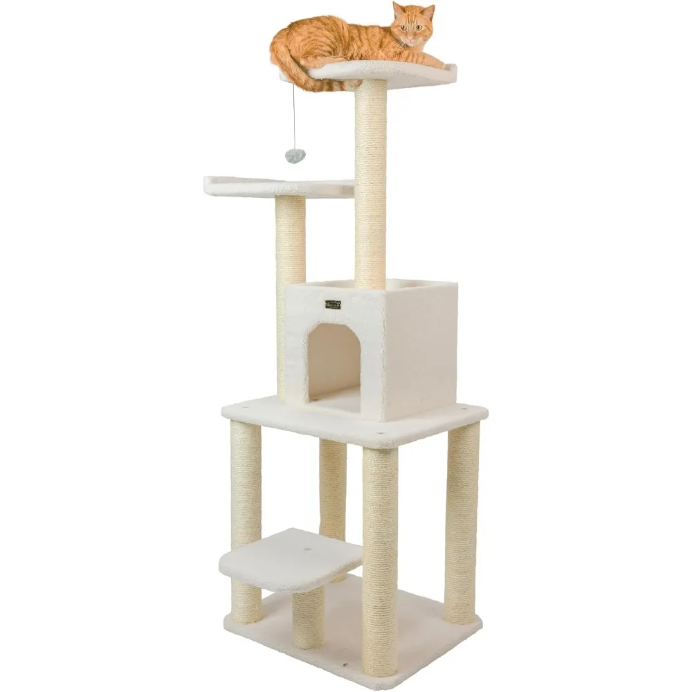 

Armarkat 62-Inch Cat Tree, Model B6203, Ivory