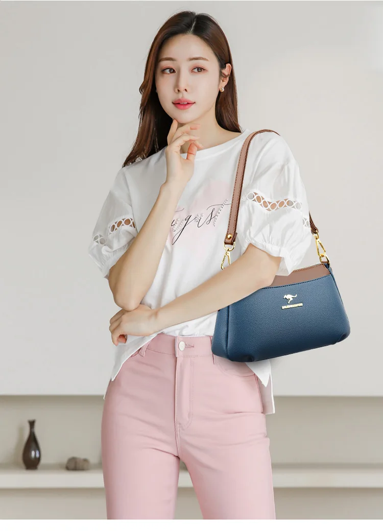 2023 New Ladies Hand Messenger Bags with 2 Straps High Quality Leather Handbags Purses Luxury Designer Female Shoulder Bags