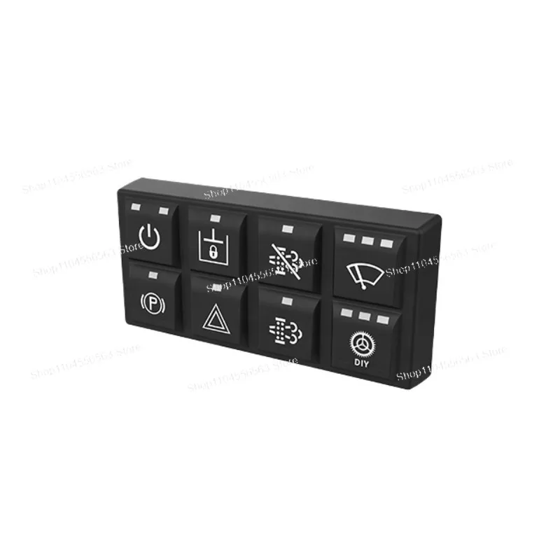 8 Key CAN Bus Keypad DC 12V 24V Push Button Switch Panel Backlit Silicone Rubber for Automotive