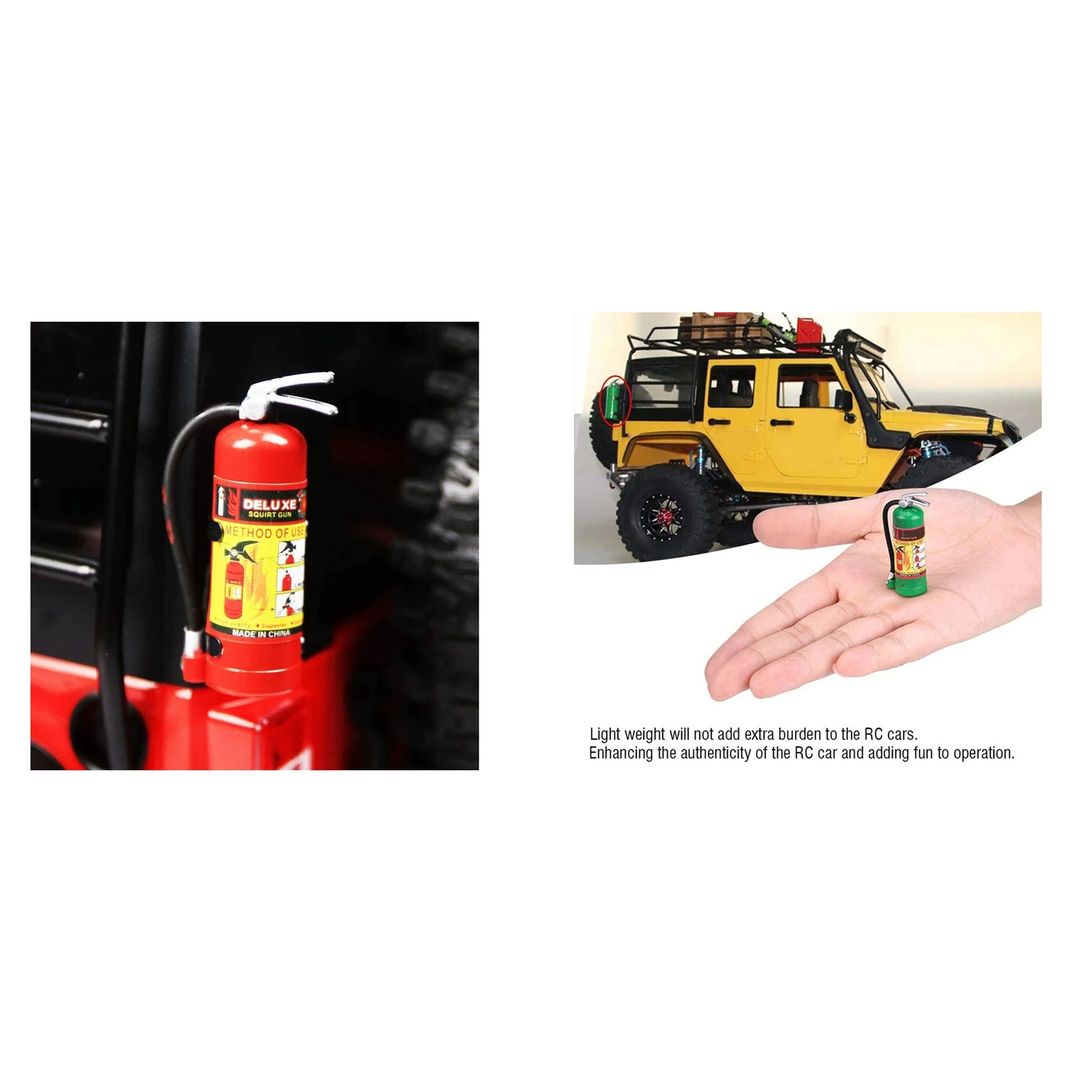 

2 комплекта RC декоративных металлических огнетушителей для 1/10 RC Crawler Axial SCX10 90046 Traxxas TRX4 Tamiya D90, красный и зеленый-Y44A