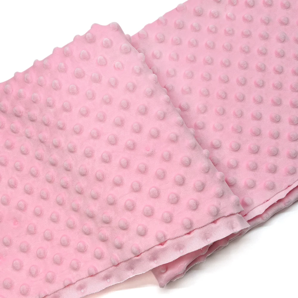 Minky Dot Fabric 45x45cm For Baby Comfort Blankets 1mm Pile Length Polyester Single Sided Plush Pacify Baby Dimple Plush Fabric