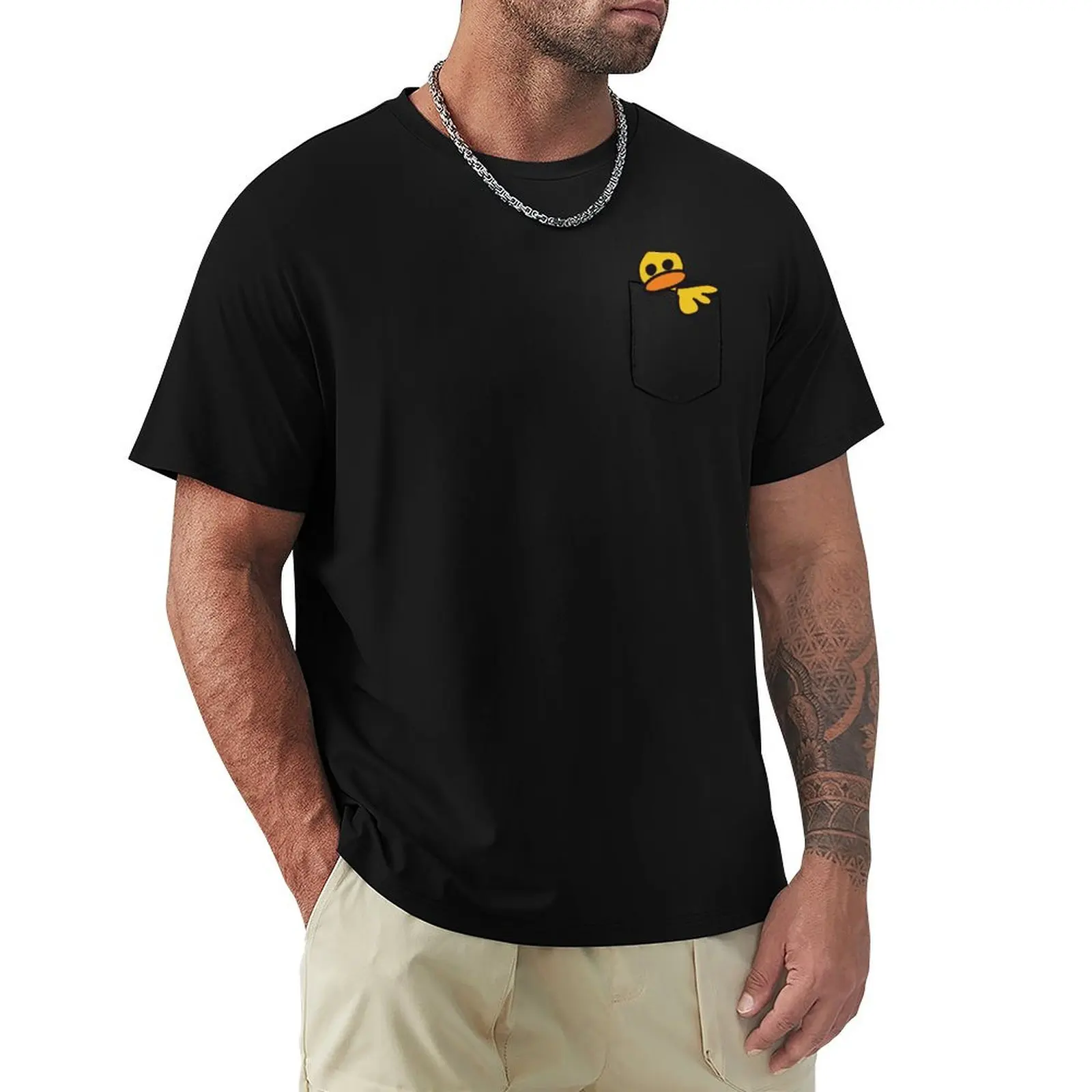

duck in pocket T-Shirt baggy shirts rapper graphic tees mens t shirt graphic