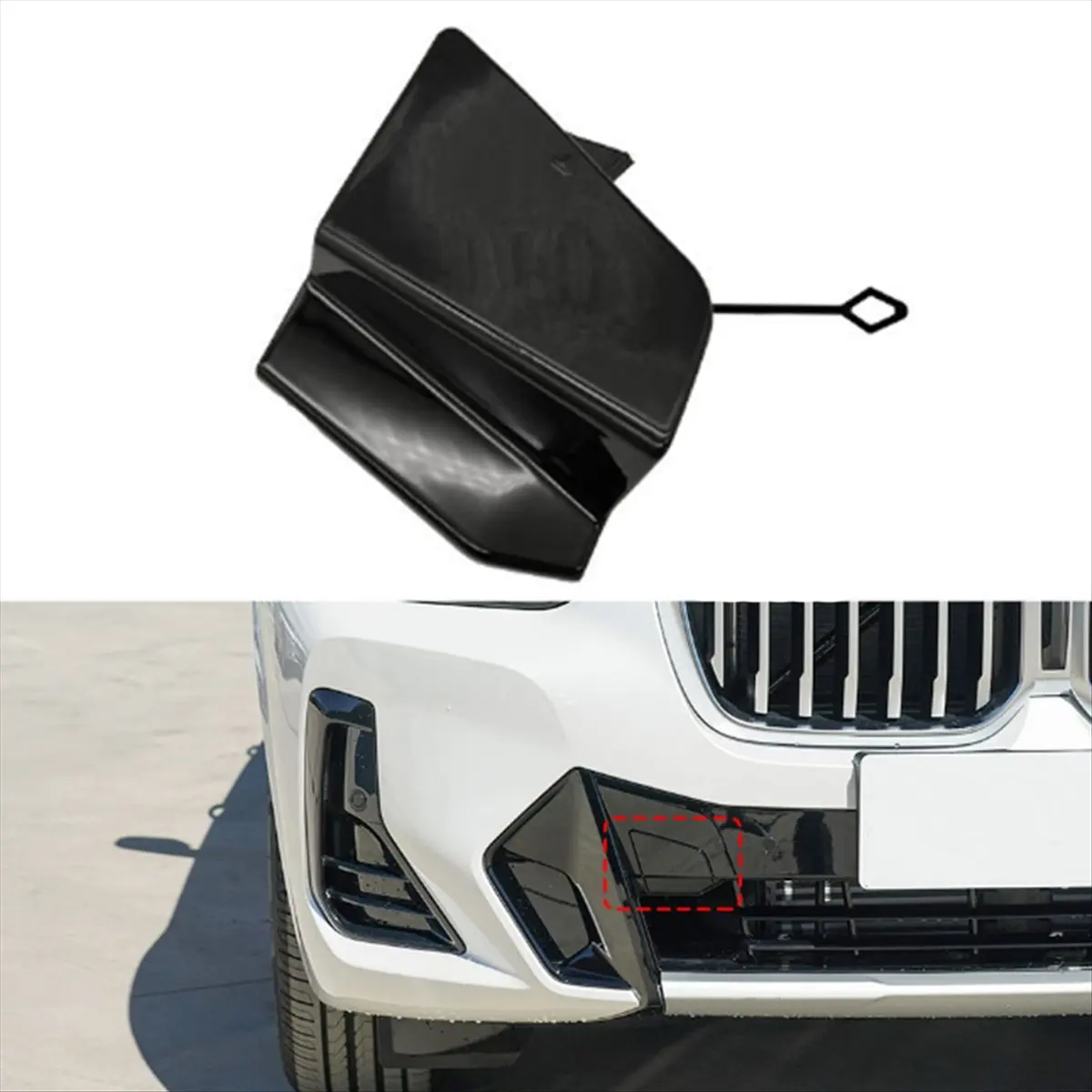 Compatible Car Front Bumper Tow Hook Cover Painted 51115A477A0 for BMW X3 X4 IX3 G01 G02 G08 2022-2024 Trailer Cover