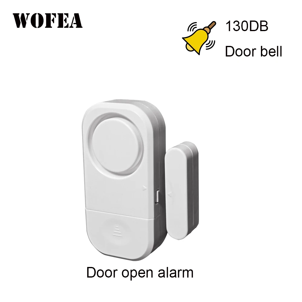 Sensor de alarma de puerta abierta, detector de puerta con función de timbre de puerta de 130DB, ajuste de volumen de 3 niveles, 5 modelos de