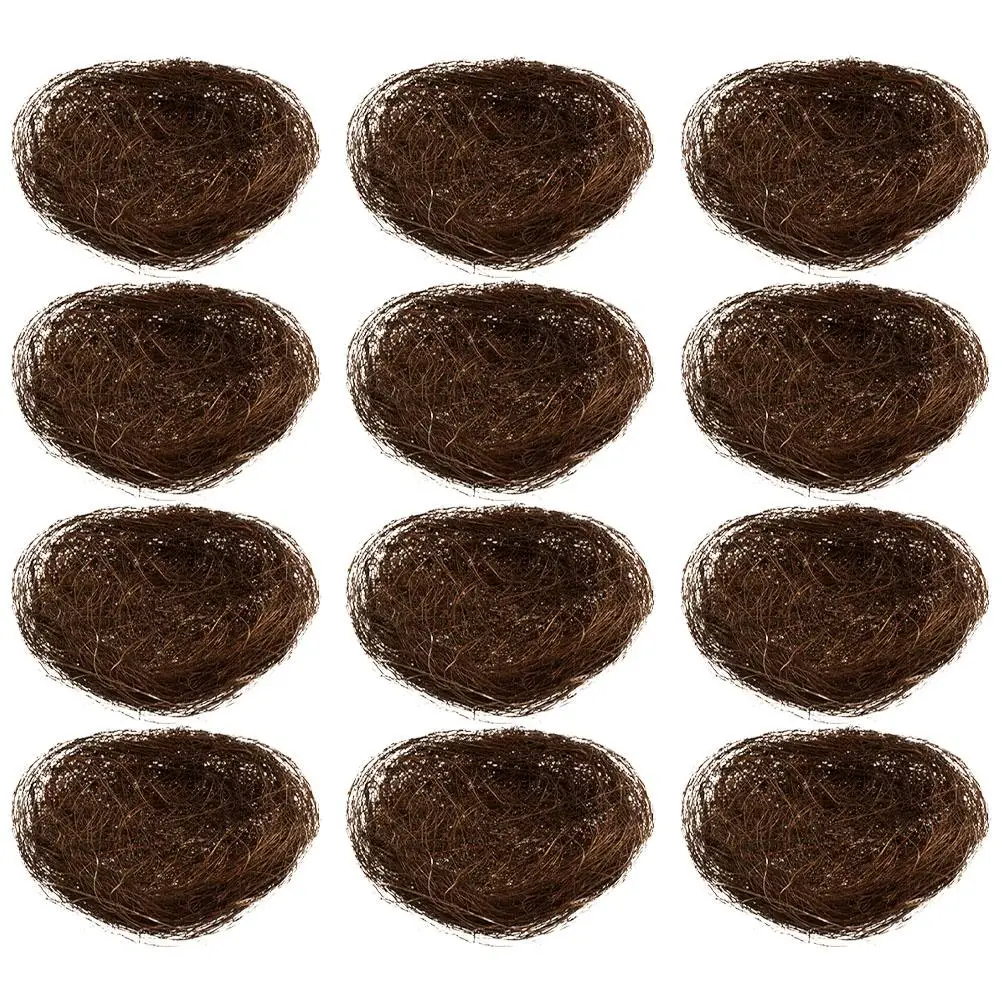 

12pcs Round Rattan Bird Nest Easter Handmade Diy Craft Vine Simulation Bird Nest Decor Props Home Garden Window Bird House