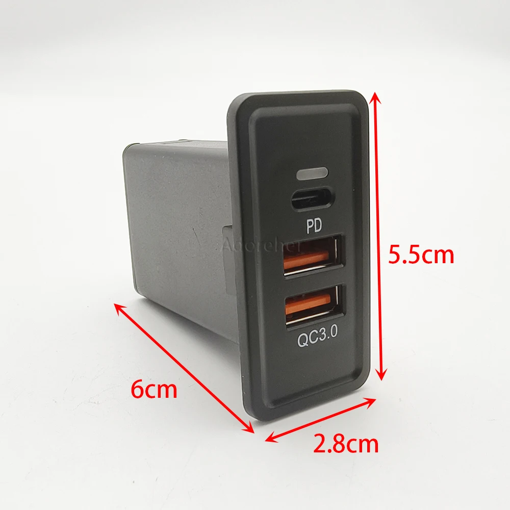 سيارة تعديل شحن المقبس مخرج طاقة التبديل سيارة المزدوج USB شحن سريع QC3.0 مهايئ شاحن الهاتف لشركة فولكس فاجن جولف 7 اكسسوارات #2