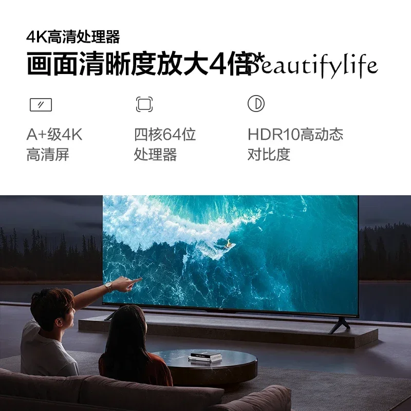 スマートLCDフラットパネルテレビ,65インチフルスクリーン,4kネットワーク,高解像度