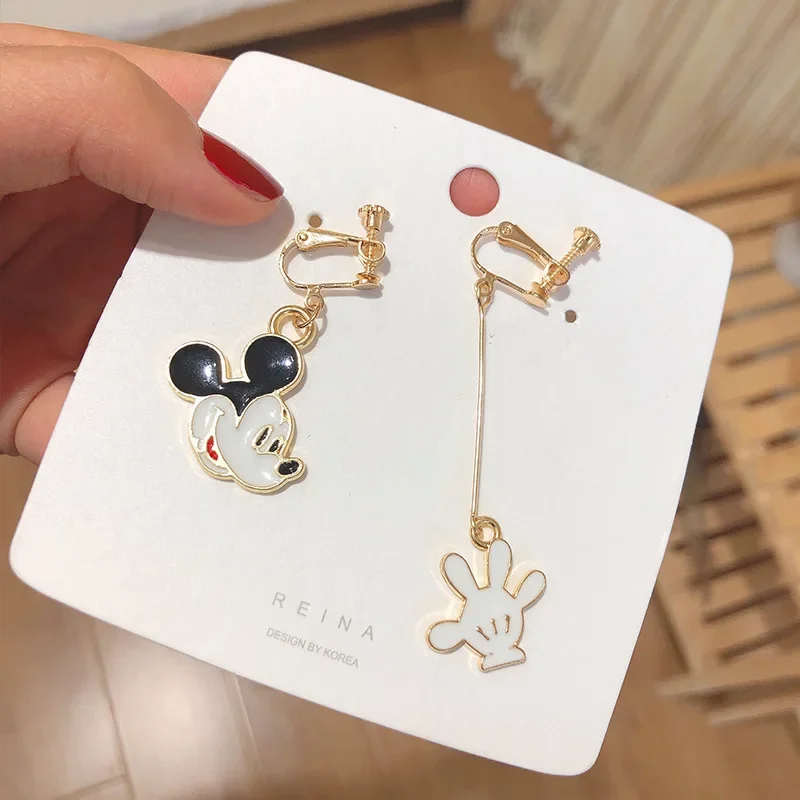 Fashion Simple Disney Cartoon Mickey Mouse Earrings for Women Jewelry Cute Minnie Ear Studs Girls Ear Hooks Kids Earrings Gifts