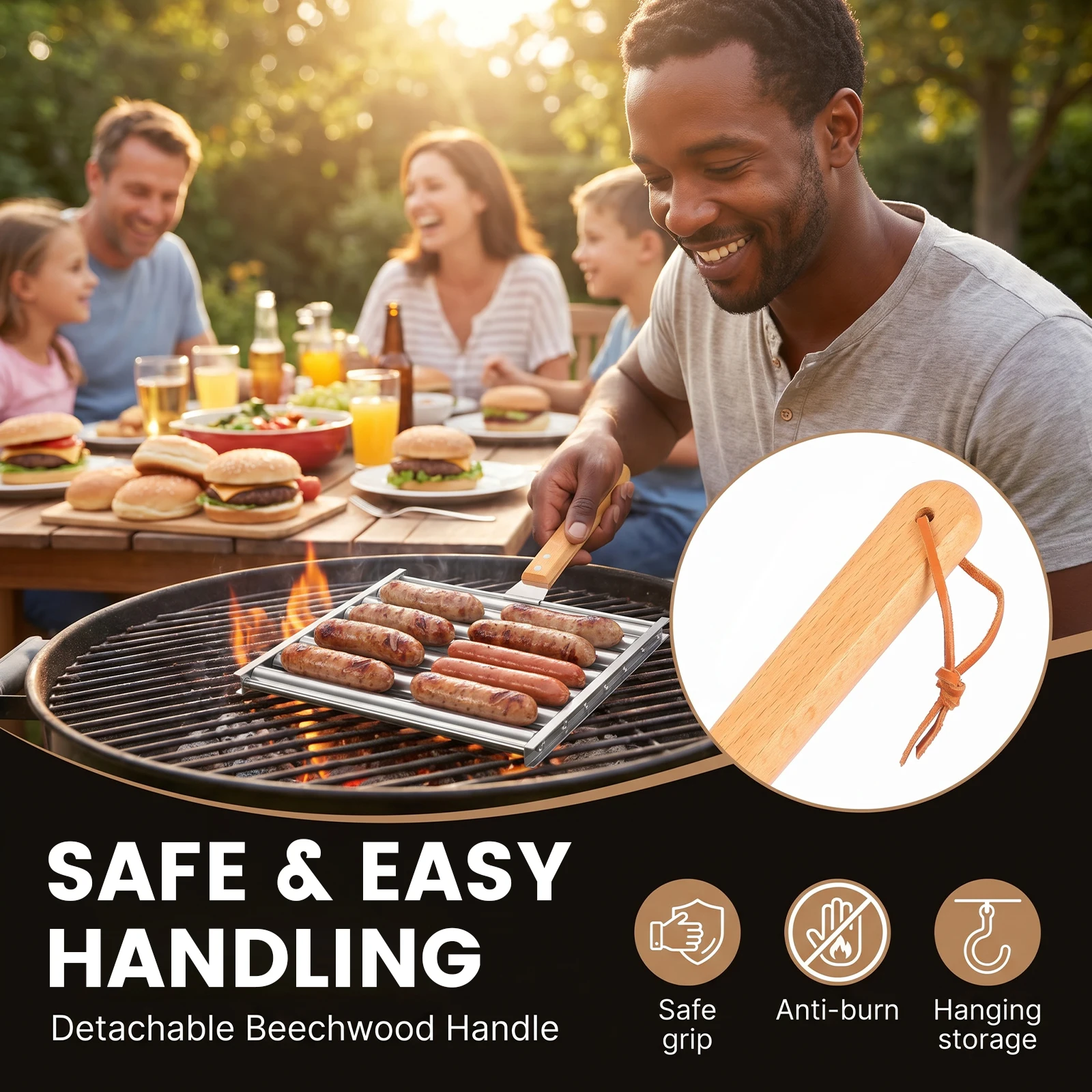 9.45インチステンレス製BBQソーセージローラーラック、特 - Hot Dog Roller Grill のレビューと価格
