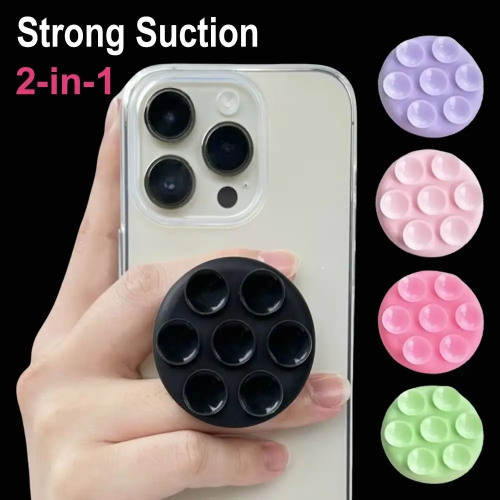 

Round Suction Cup Phone Holder Silicone Pocket Socket Suction Pad Phone Stand Two-sided Suction Cellphone Grip Stand