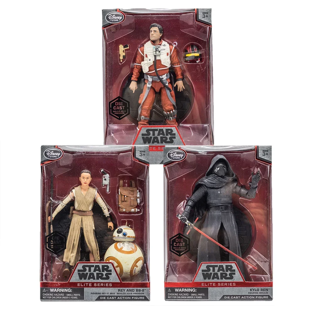 

Star Wars Die Cast Metal Action Figure Collection Kylo Ren Rey BB-8 Poe Dameron Figurine Elite Series Gifts Toy Decoration