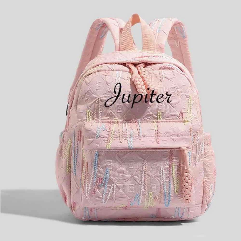 2026 Embroidered New Simple Rainbow Versatile Leisure Backpack, Kindergarten Snack Bag, Custom Children's Backpack,Festival Gift