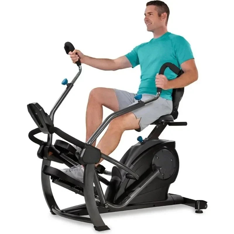 Recumbent Cross Trainer Stepper Zero-Impact Exercise Whisper-Quiet, Multi-Position Arms Free AppTrainer-Led Workouts