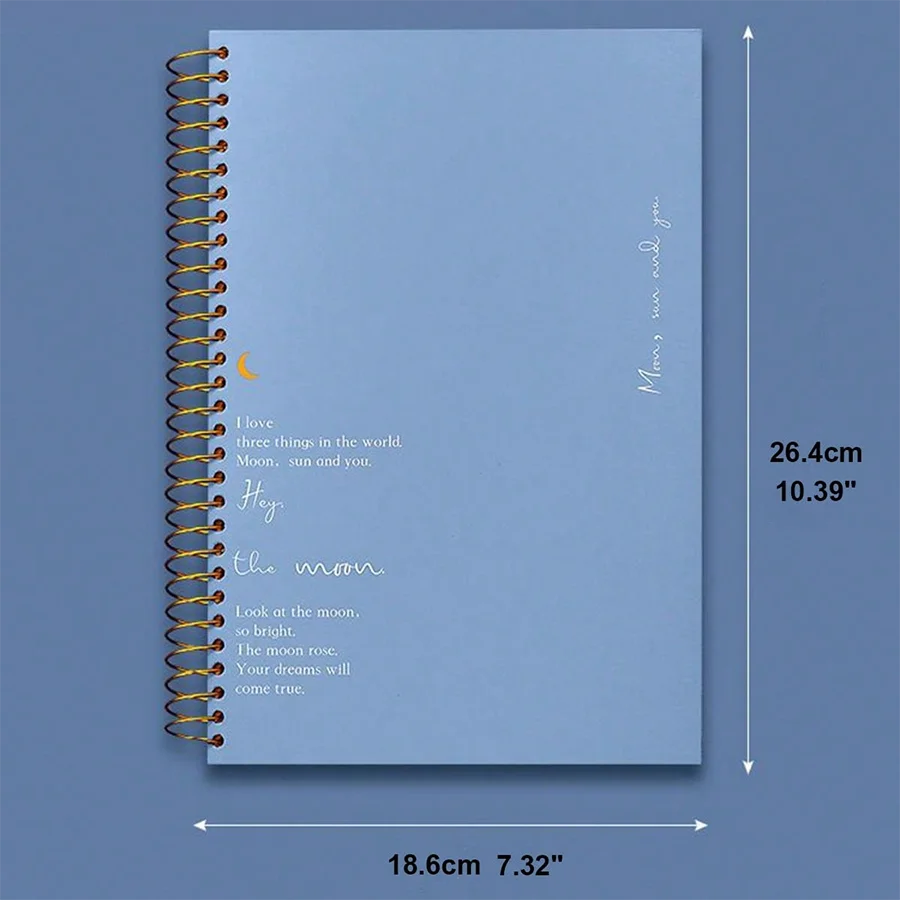 B5 Hardcover Coil Spiral Notebook With 300 Inner Pages 150 Sheets Line Grid Blank for Students