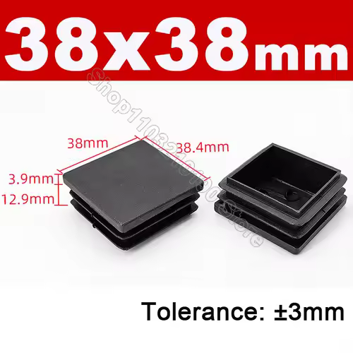Black Square Pipe Tube Cap Plastic Tubing End Cover Glide Insert Blanking End Plugs Bung 10/13/15/16/18/19/20//22/23/25/28-200mm - Image 13
