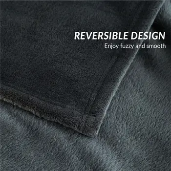 春冬兩季法蘭絨毯 蓬鬆保暖柔軟沙發罩 床罩 純色藍黑珊瑚絨毛毯 8 最佳銷售 絨布 - №4