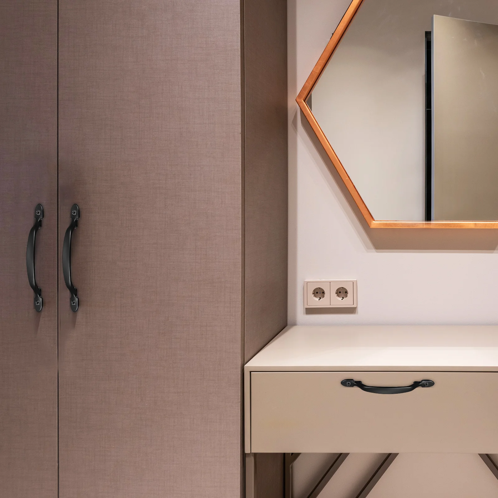 

4 pcs Stainless Steel Door Handles Durable Rust Proof For Cabinet Drawer Pulls Front Gate Hardware Fittings Indoor Outdoor