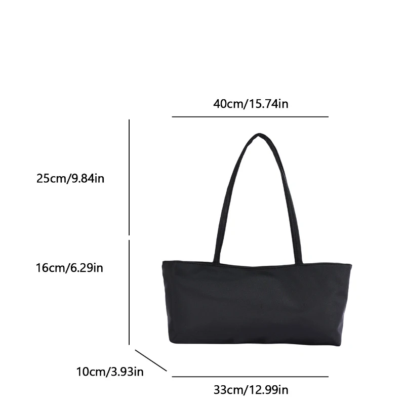 Minimalistische Nylon-Umhängetasche mit passender Handtasche, leichte, vielseitige Damen-Unterarmtasche, einfarbige Alltagstasche – Detail 1