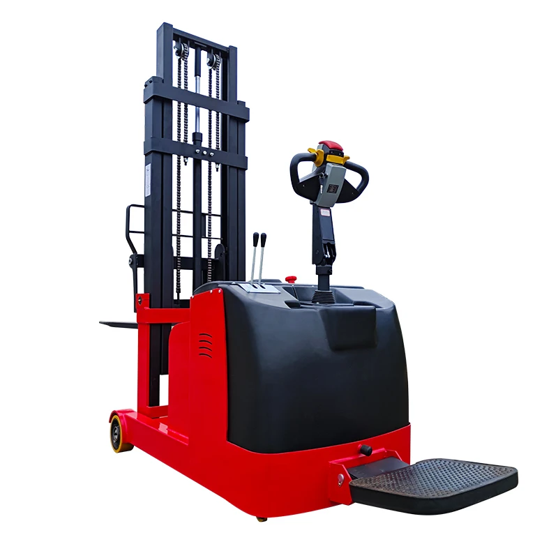 Counterbalance Heavy Duty Electric Stacker Forklift 0.5 Ton 1 Ton Standing Type Heavy Weight Stacker Crane
