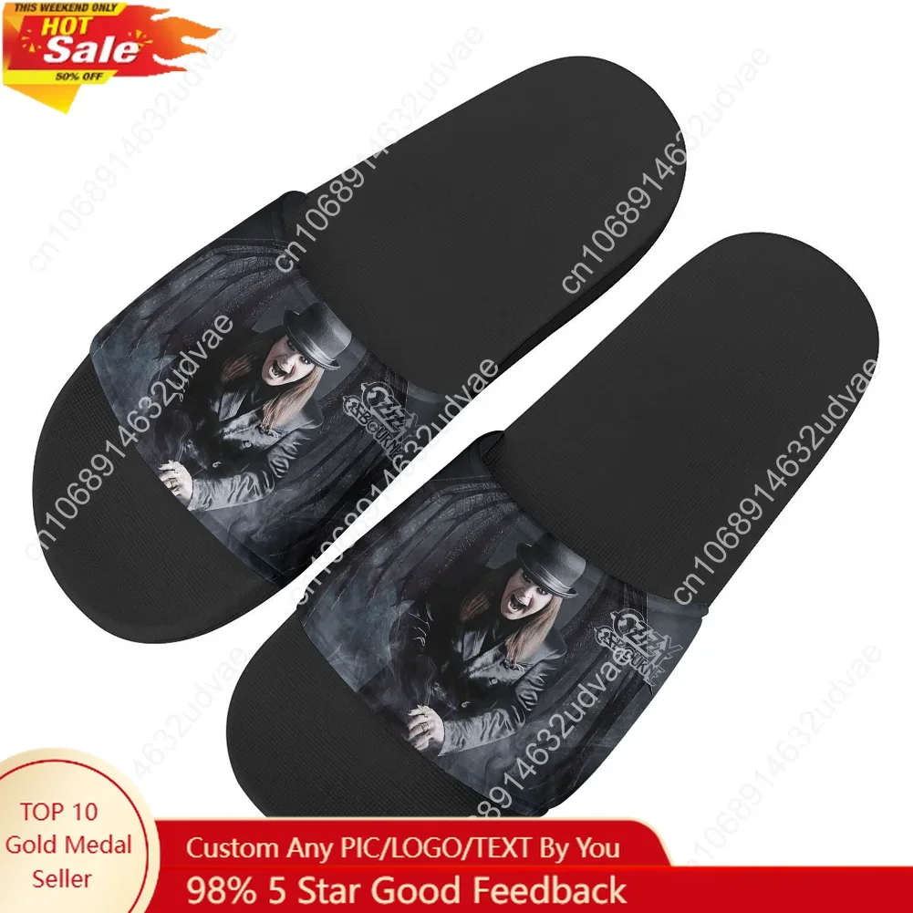 

Ozzy Osbourne Rock Singer Slippers Man Woman Boy Girl Tailor Made Slides Sandals Photo Customized Bath Shoes Water Shoe Black