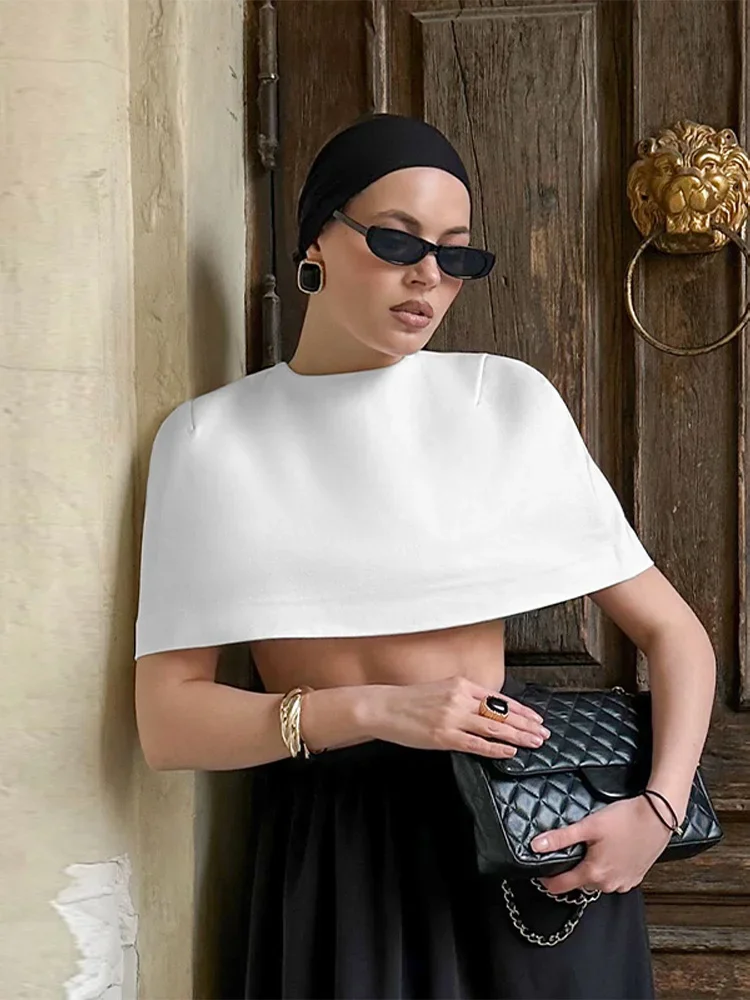 

Fashion Shawl Tank Crop Top Female Spring 2026 Commuting Cover Up Cardigan Tops Streetwear Female Elegant Solid Vest Clothing