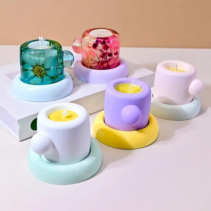 

E8BD Cup Holder Silicone Molds for Epoxy Resin Making Cup Pen Holder Jewelry Tray Home Home Decoration