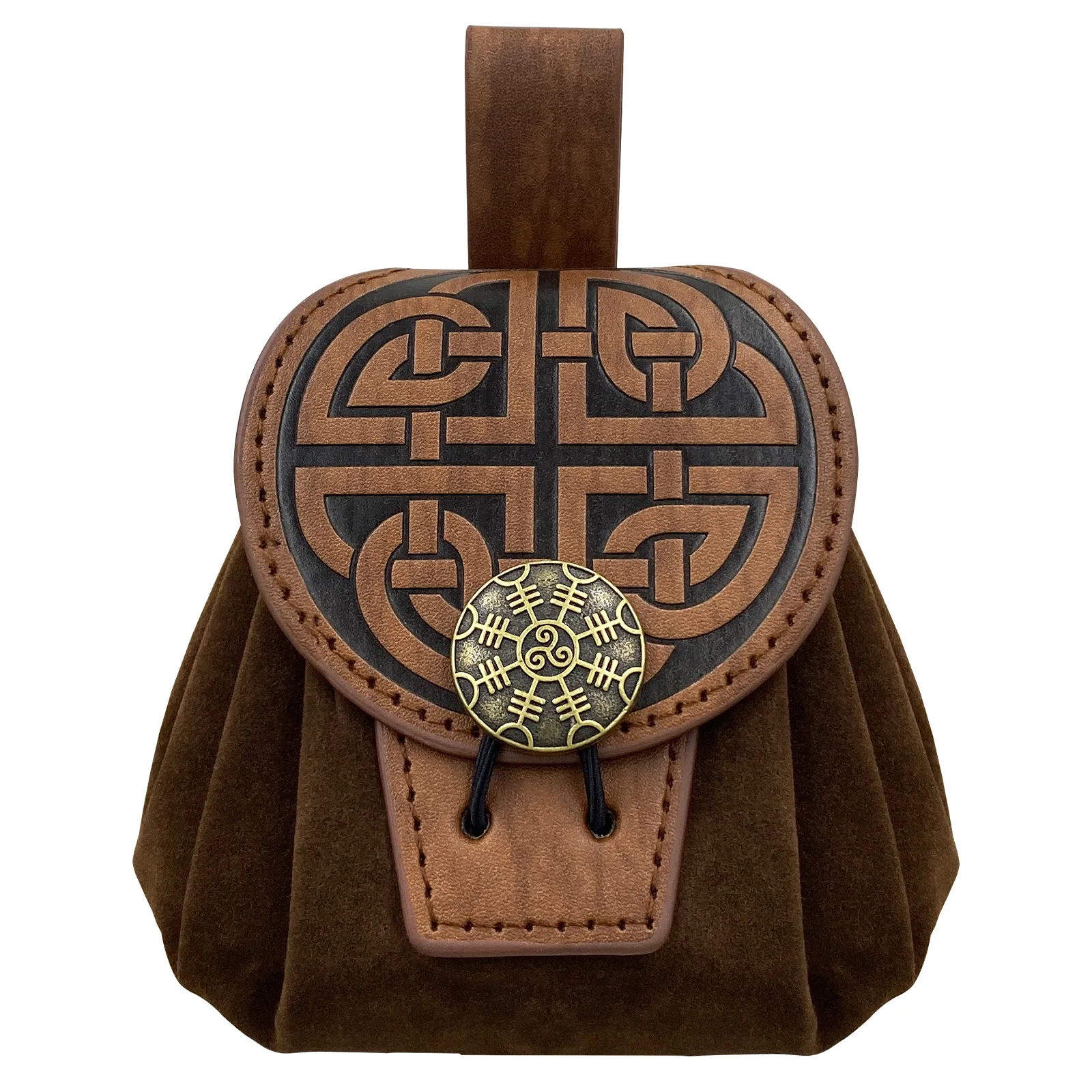 Medieval Retro Waist Bag Money Pouch Medieval Renaissance Dice Bag Viking Knight Cosplay Drawstring Bag Faux Leather Coin Purse