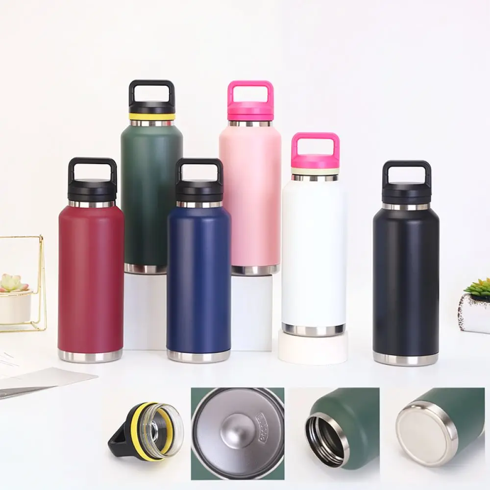 Stainless Steel Thermal Cup Large Capacity Vacuum Water Bottle For Outdoor Travel Camping Office Workout