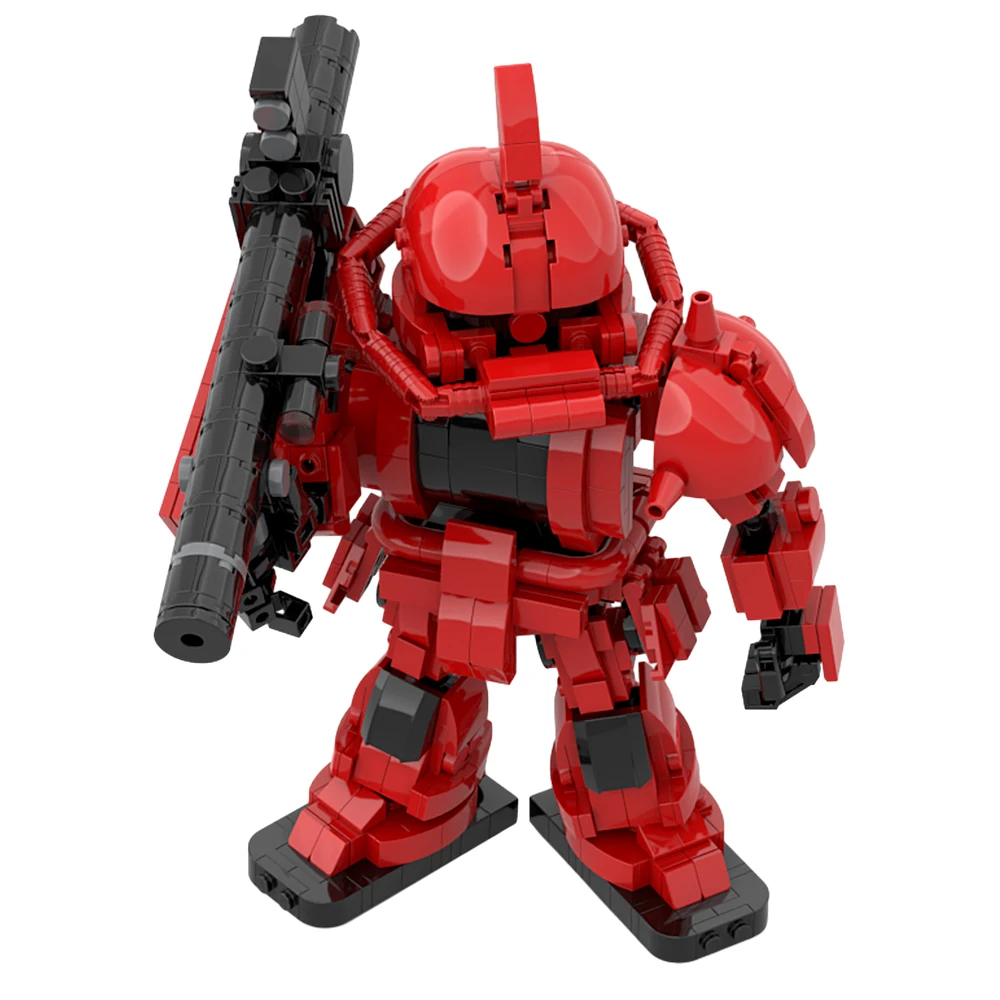 

MOC Zaku Mecha Model Building Blocks Game Figure Red Char Mecha High Tech Mobile Suit Combat Activity Robot Bricks Toy Gift